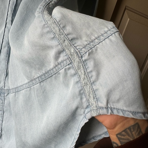 anthropologie • Holding Horses Chambray + Lace Dress • S - Picture 4 of 8